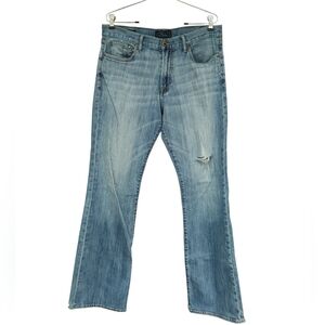 EUC Lucky Brand Distressed Light Blue Denim Jeans 33x34